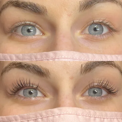 Eyelash lift and tint